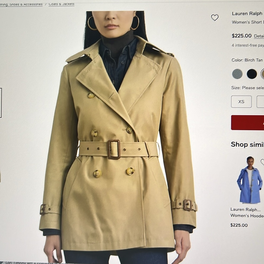 Ralph Lauren - short trench coat - XL - Picture 5 of 10